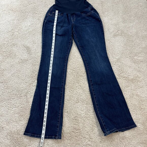 Indigo Blue Super Stretch Maturnity Jeans L Blue Denim Boot Cut - Picture 9 of 15